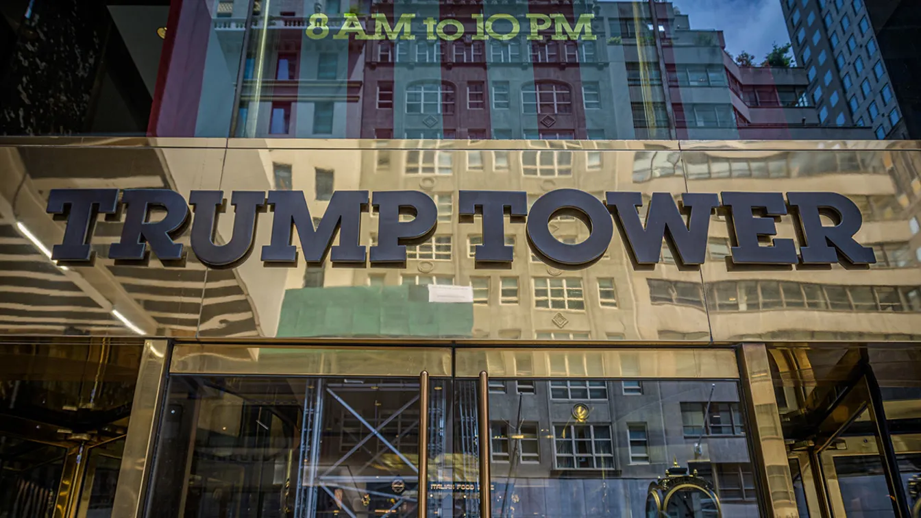 The entrance to Trump Tower in Manhattan
