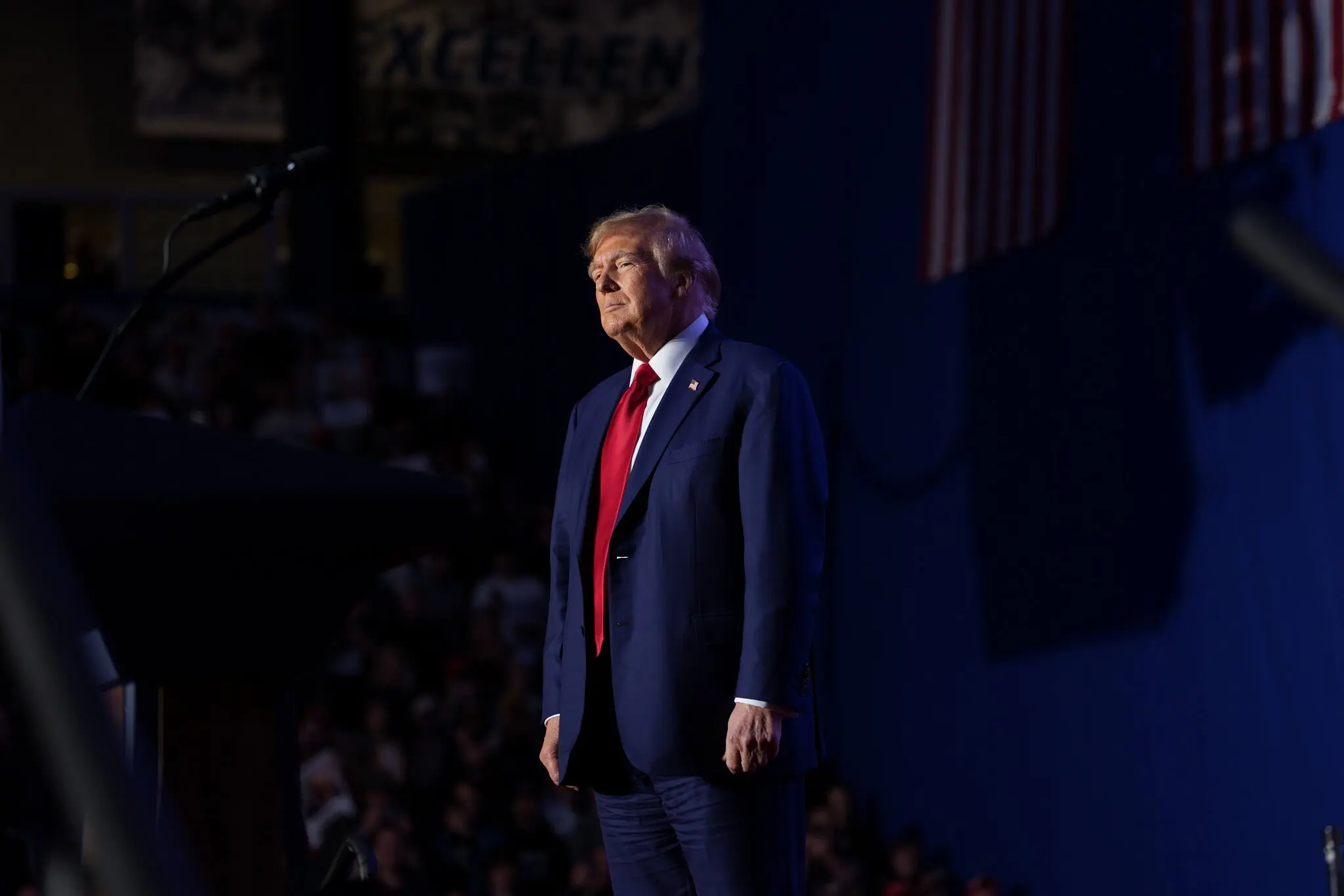 Donald Trump at a rally in New Hampshire
