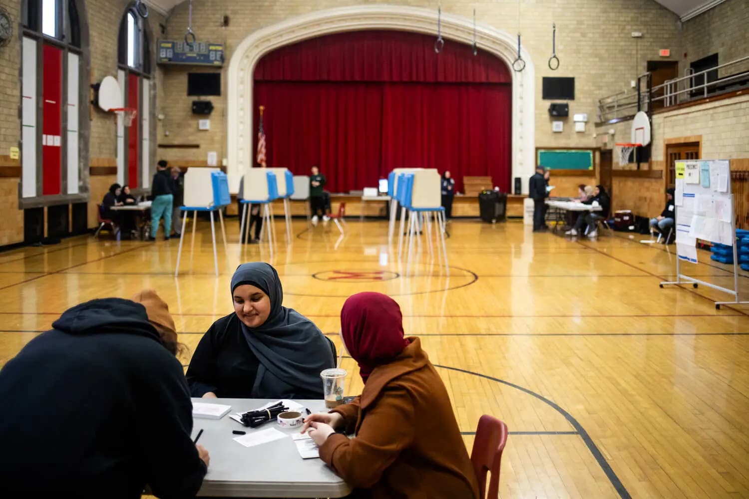 A voting site for the Michigan primaries