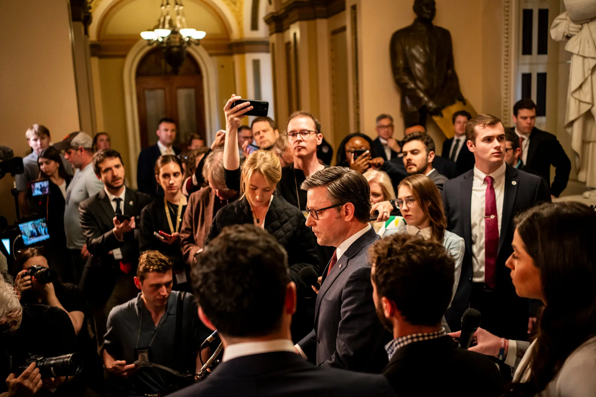 Mike Johnson after the passage of a military aid bill