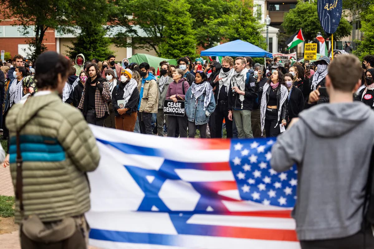Protestors and counter-protestors