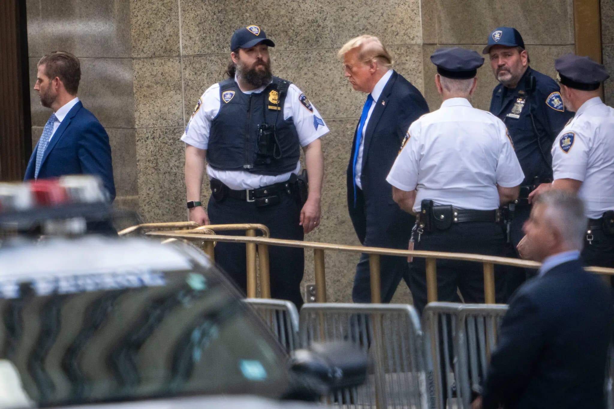 Trump leaving the courthouse