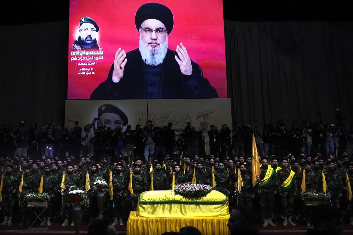 Hezbollah fighters at a funeral