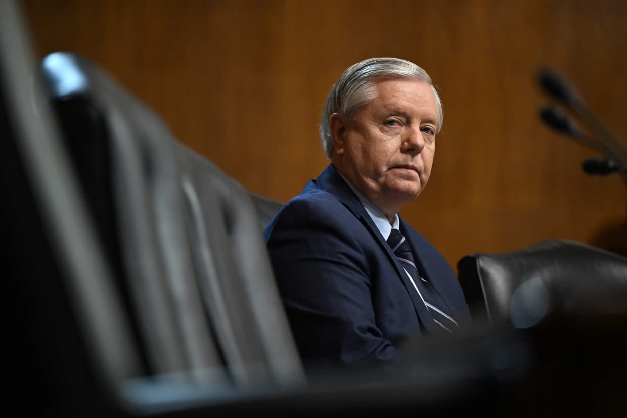 Lindsey Graham sitting in a chair