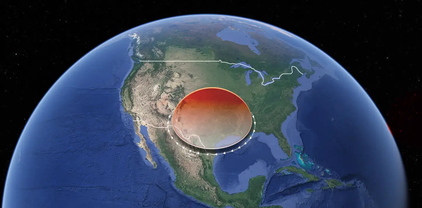 A heat dome over Texas