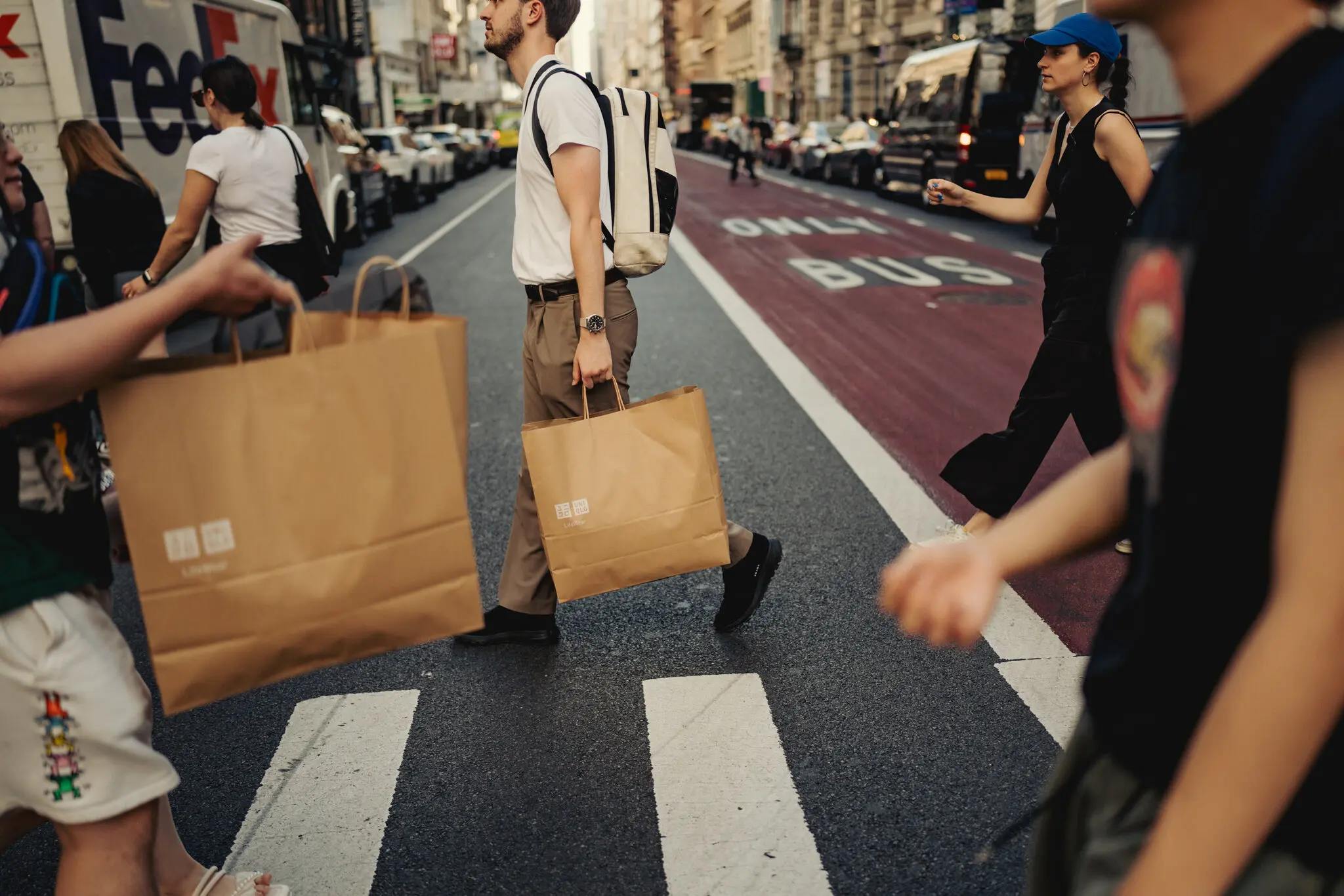 Shoppers walking around