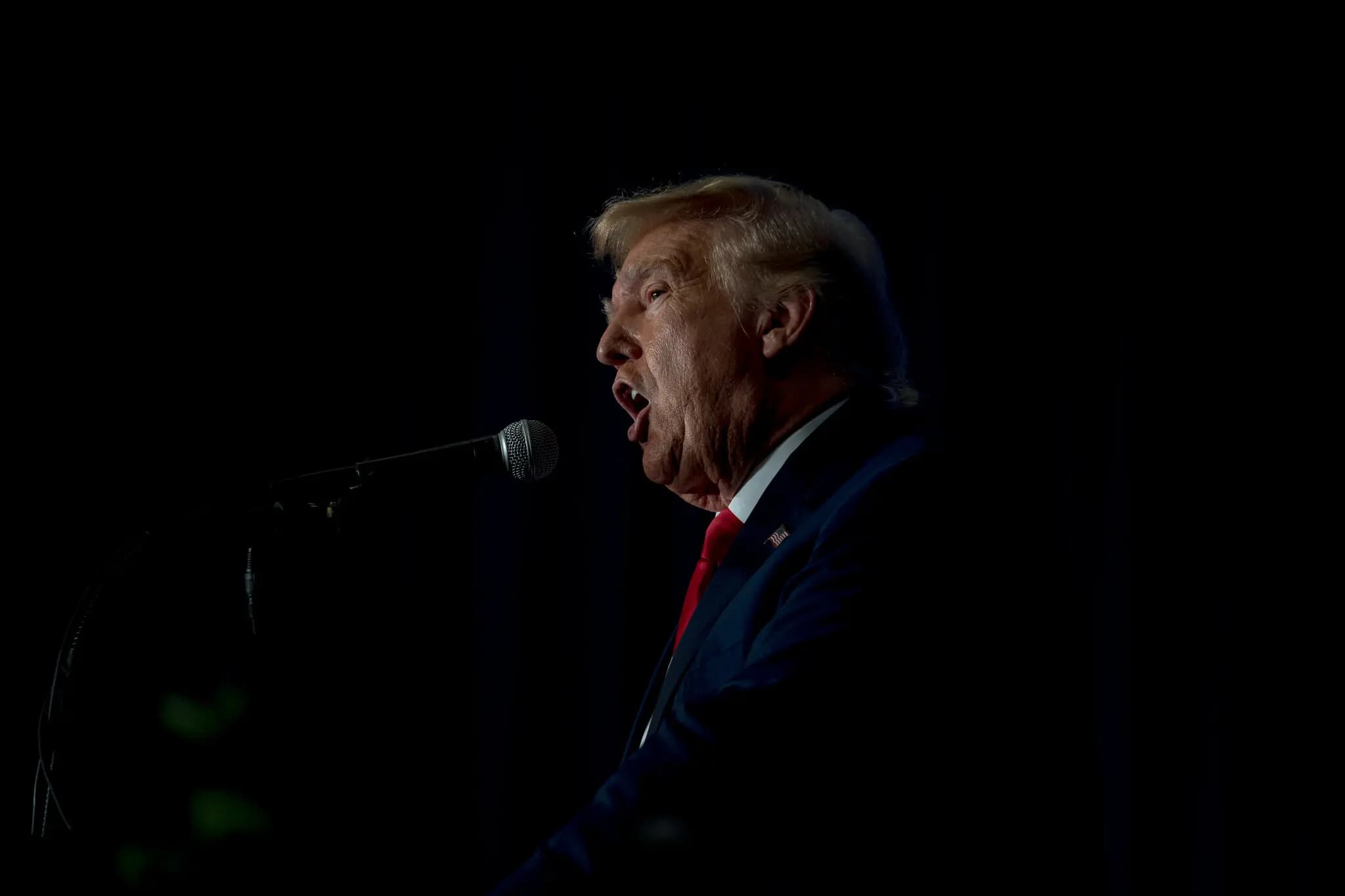 Trump giving a speech