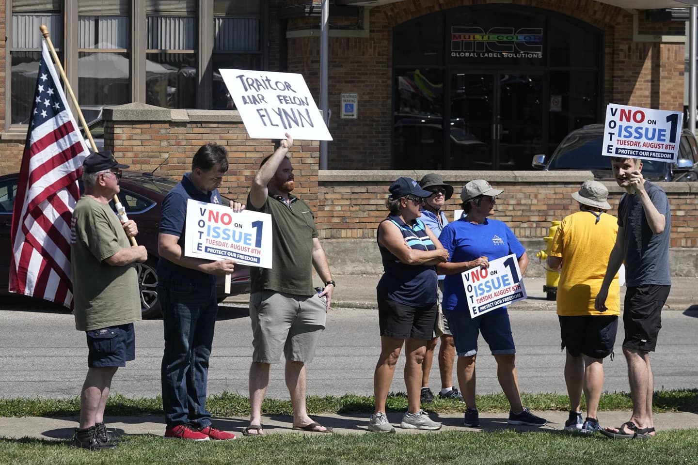 Protesters during a rally for Ohio’s special election