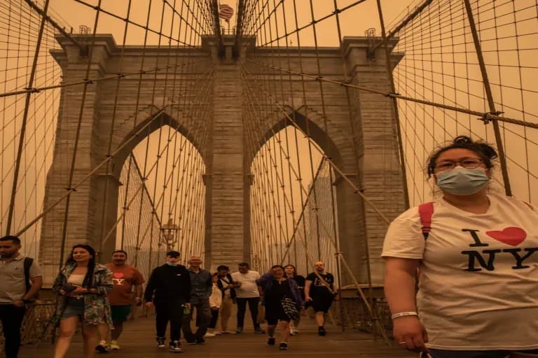 Haze and smoke over New York City