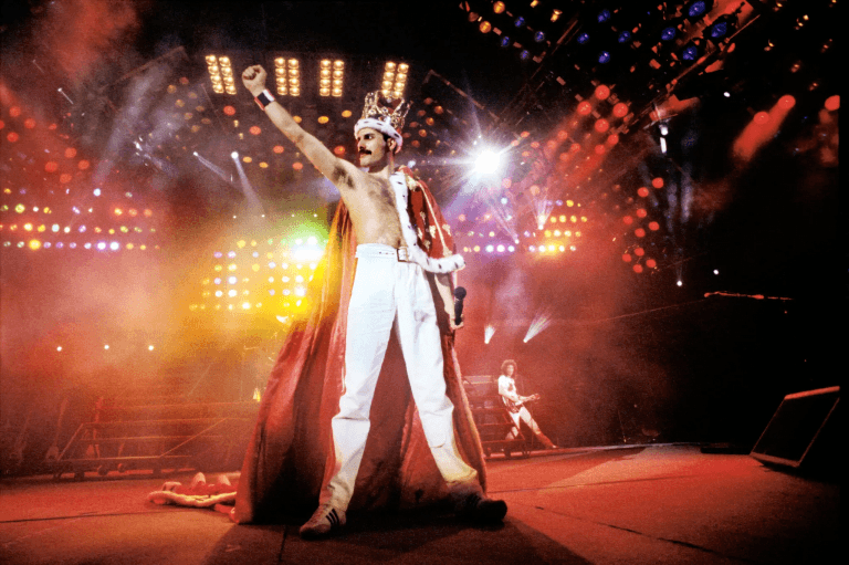 Freddie Mercury at Wembley Stadium in 1986