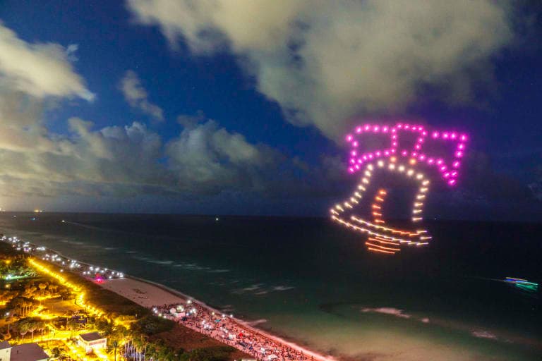 An alternative fireworks display in Miami in 2022